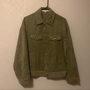 ARMY GREEN CORDUROY SHACKET